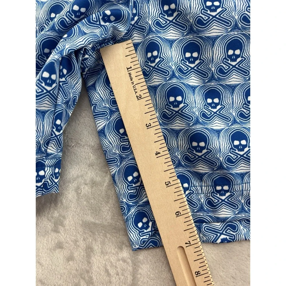 Robert Graham Swim Trunks Shorts Men 2XL Blue Skull Print Compression Lined Surf